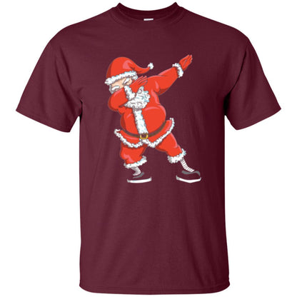 Christmas T-shirt Dabbing Santa Claus T-shirt Maroon