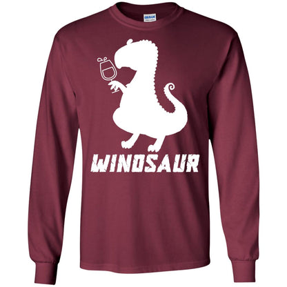 Drinking Party T-shirt Winosaur Wine Dinosaur Maroon