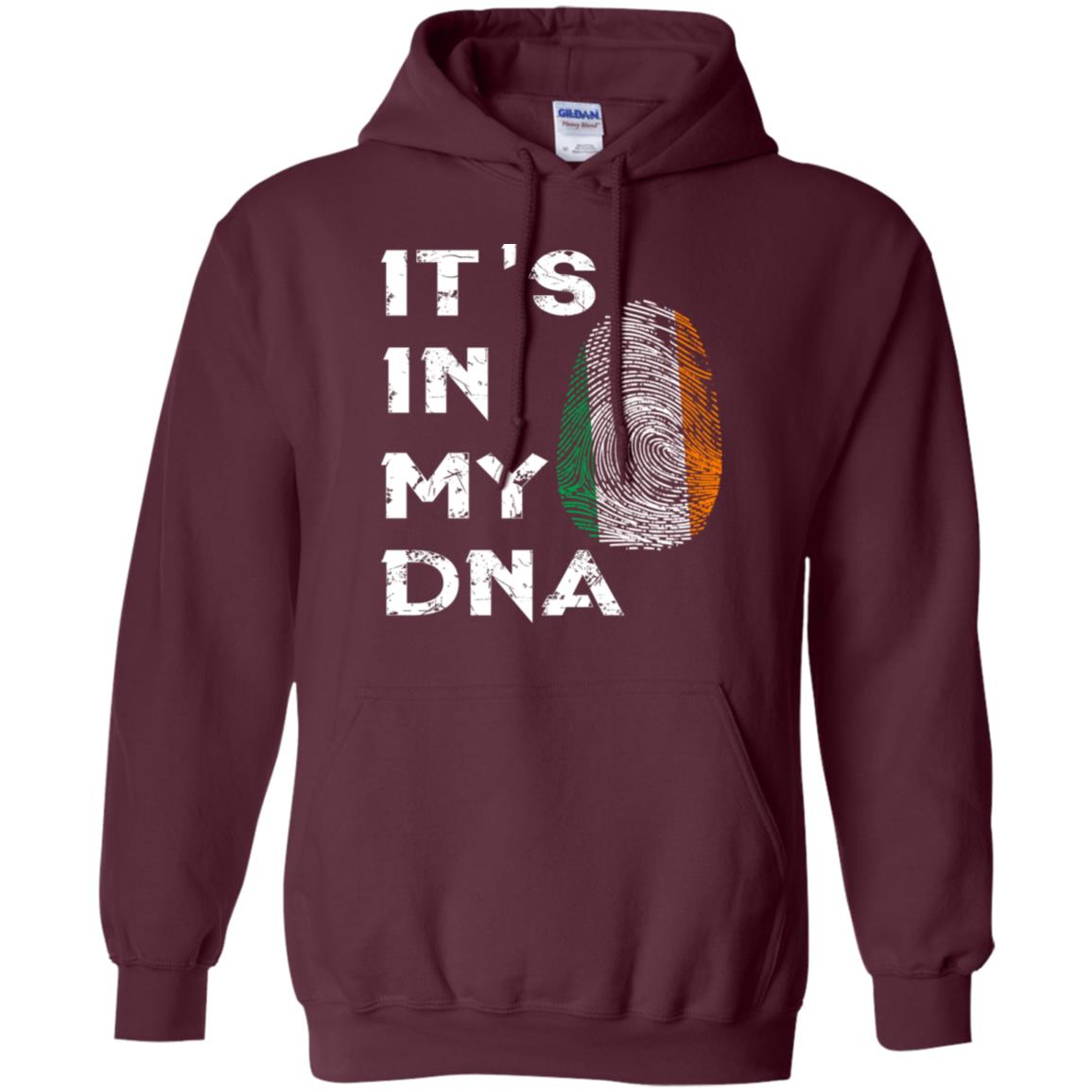 It's In My Dna Fingerprint Irish Ireland Gift Shirt Maroon