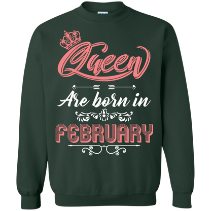 Brithday T-Shirt Queen Are Born In February Forest Green
