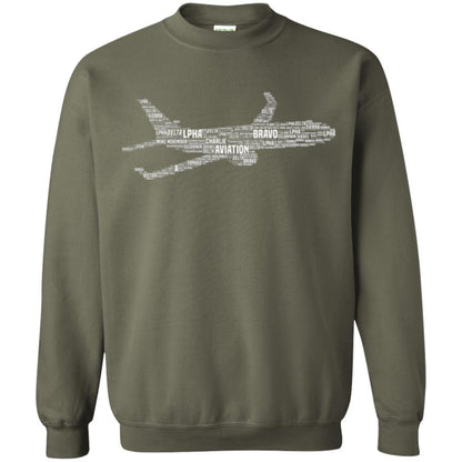 Alphabet Airplane Pilot T-shirt Military Green