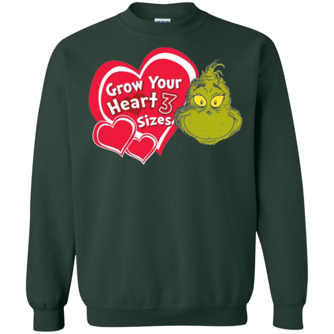 Dr. Seuss Grinch T-shirt Grow Your Heart 3 Sizes Forest Green