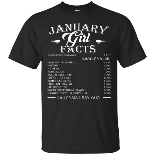 January Girl Facts Facts T-shirt Black