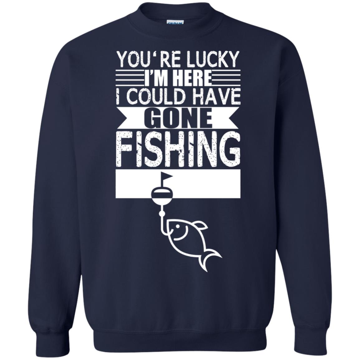 Fishing Lover T-shirt I_m Here I Could Have Gone Fishing Navy
