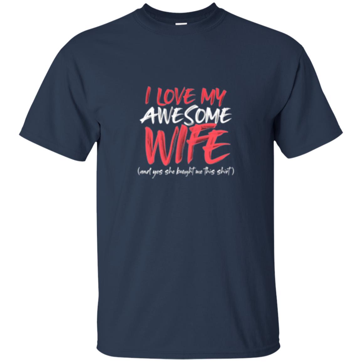 Valentines Day T-shirt I Love My Awesome Wife Navy