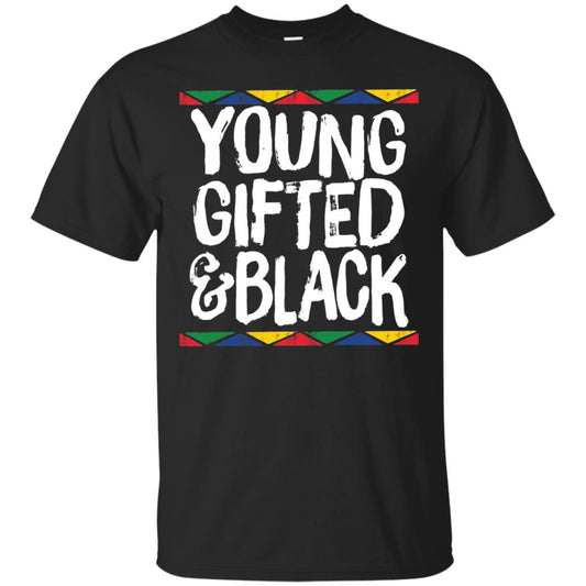 African Pride History Heritage T-shirt Young Gifted And Black Black