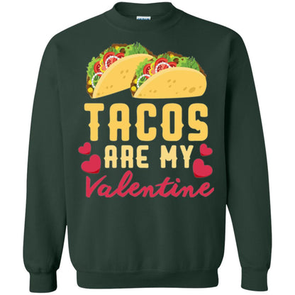 Funny Valentines Day Shirt Tacos Lovers Love Heart Gift Shirt Forest Green