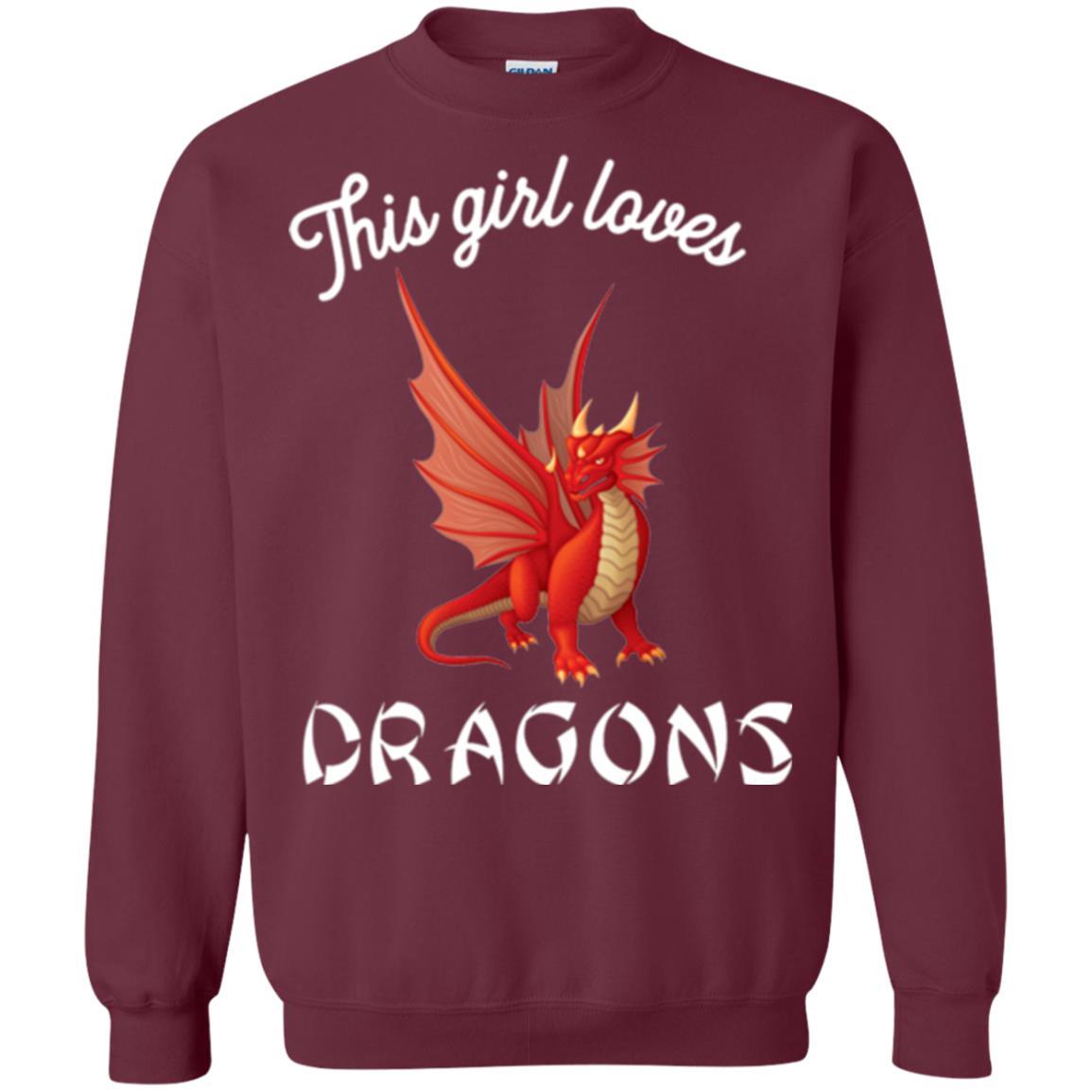 Dragon Lover T-shirt This Girl Loves Dragonst-shirt Maroon