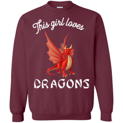 Dragon Lover T-shirt This Girl Loves Dragonst-shirt Maroon