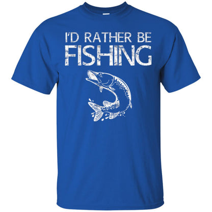 Funny Fisherman T-shirt I_d Rather Be Fishing Royal