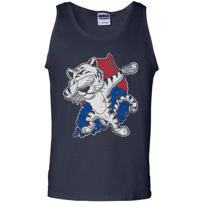 Dabbing White Tiger South Korea Flag T-shirt Navy