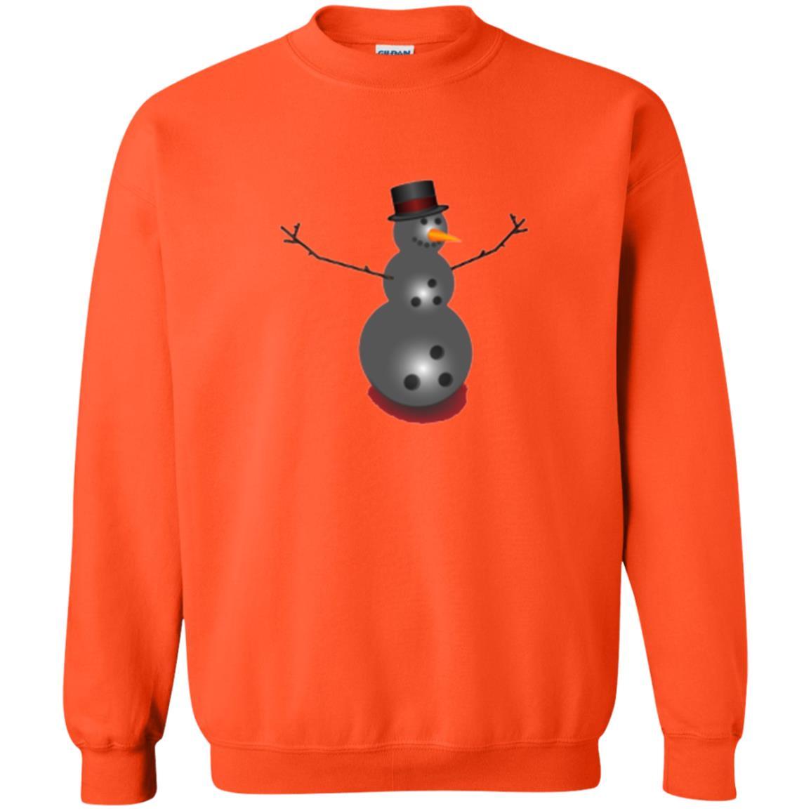 Christmas T-shirt Bowling Ball Snowman Orange