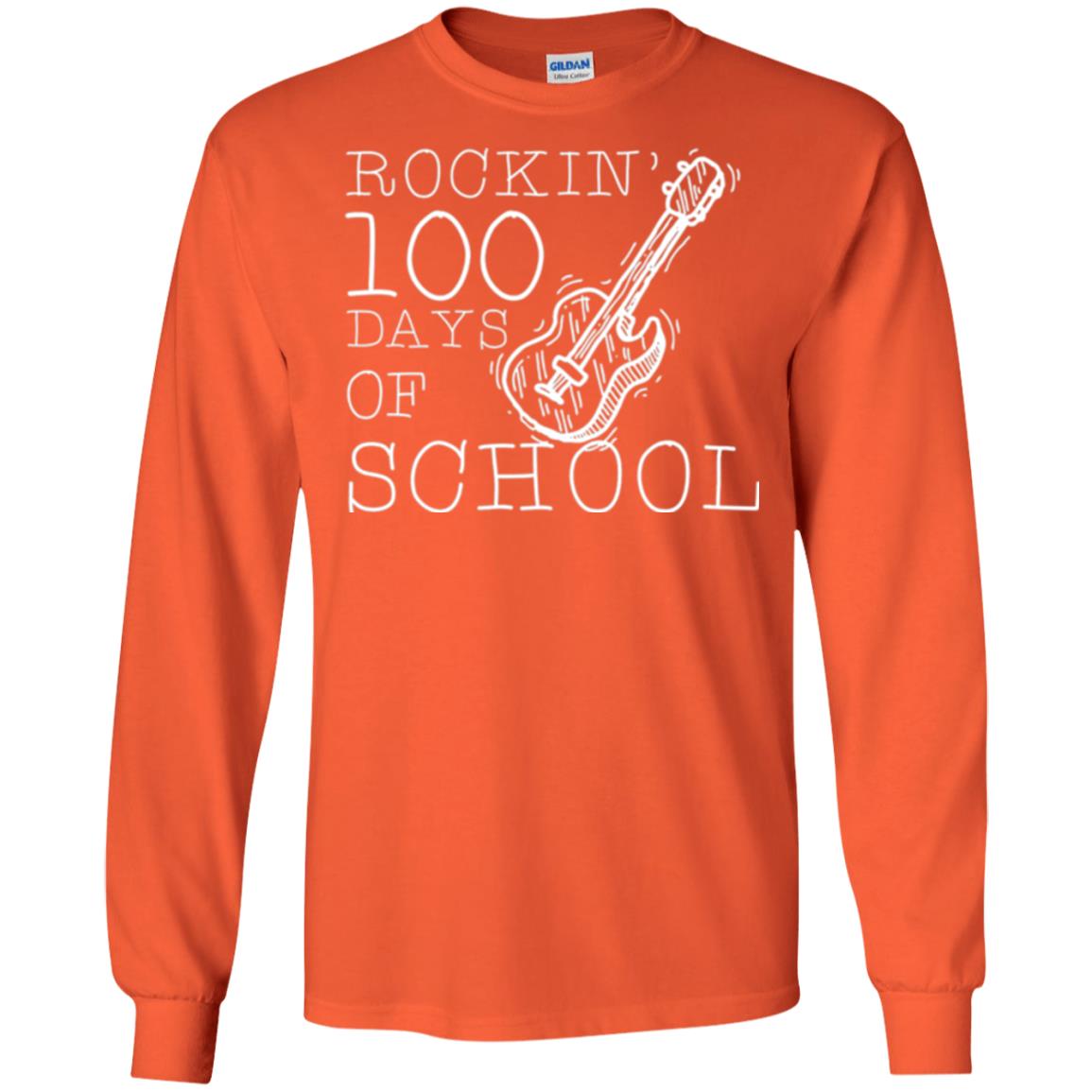 Rockin_ 100 Days Of School Teachers Students T-shirt Orange