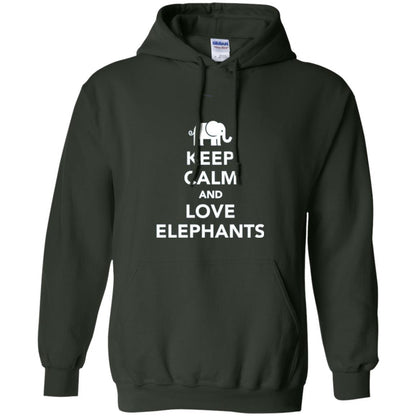 Elephant Lover T-shirt Keep Calm And Love Elephants T-shirt Forest Green