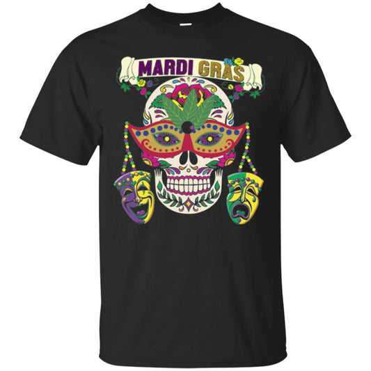 Mardi Gras Skull T-shirt Black