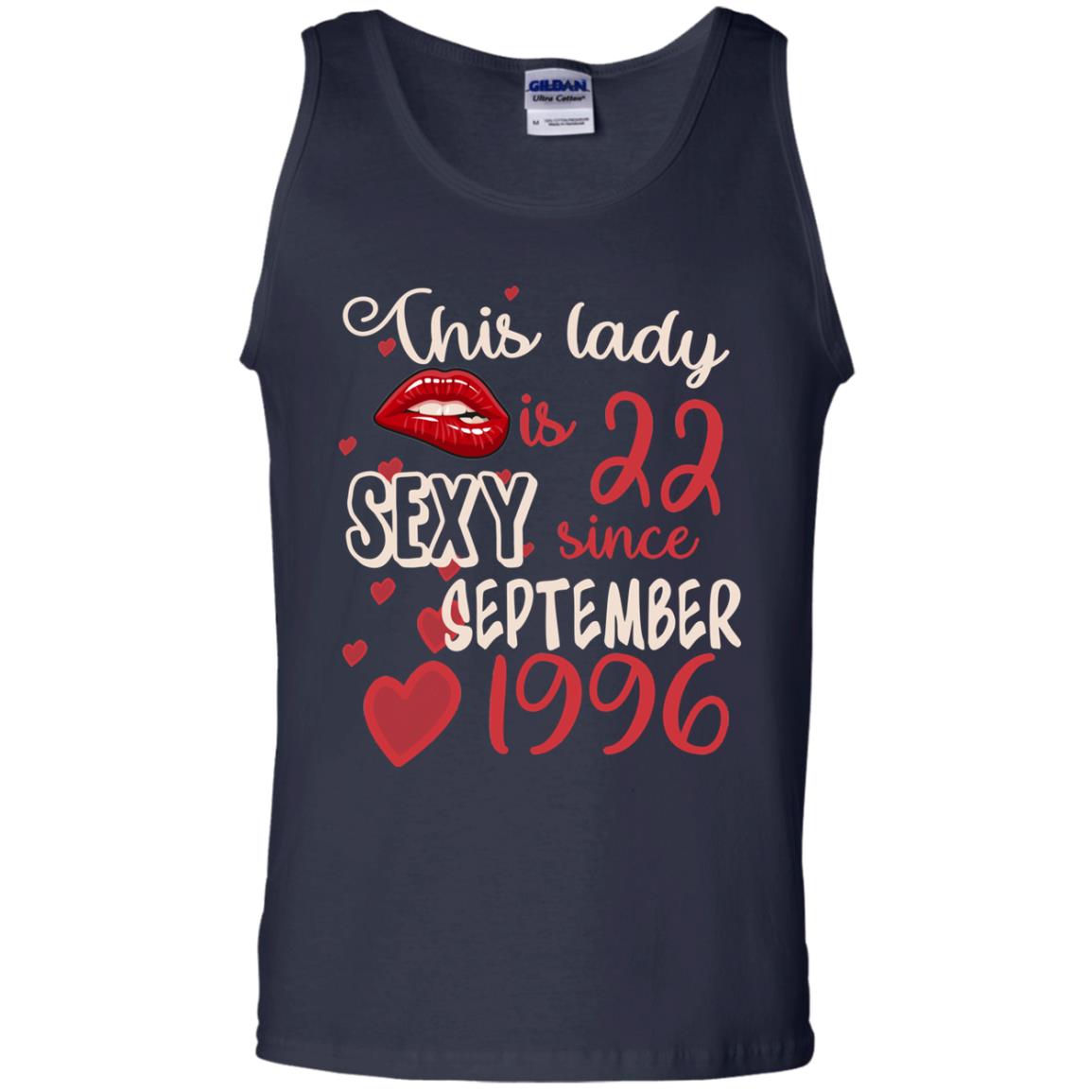 This Lady Is 22 Sexy Since September 1996 22nd Birthday Shirt For September Womens Navy
