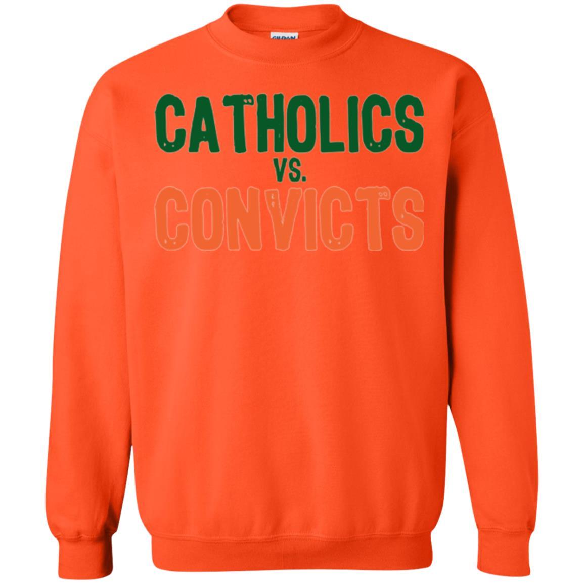 Football T-shirt Distressed Catholics Vs. Convicts 1988 Classic Orange