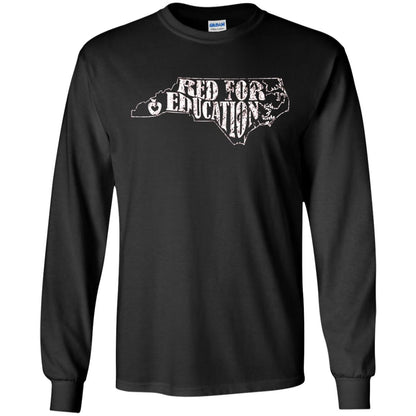 Distressed North Carolina Nc Red For Educator Shirt Black