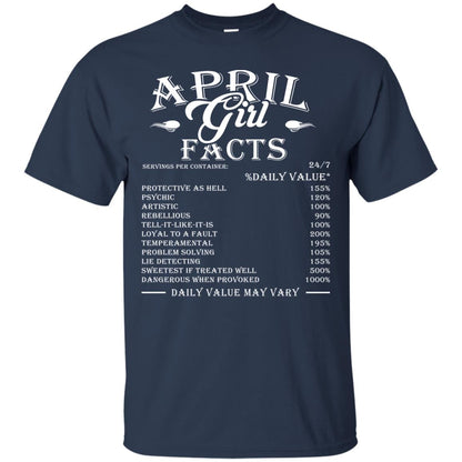 April Girl Facts T-shirt Navy