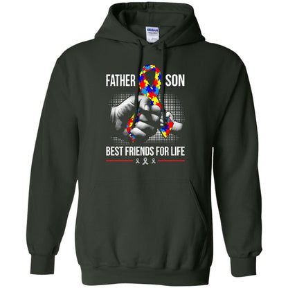 Father And Son Best Friends For Life Autism Awareness T-shirt Forest Green