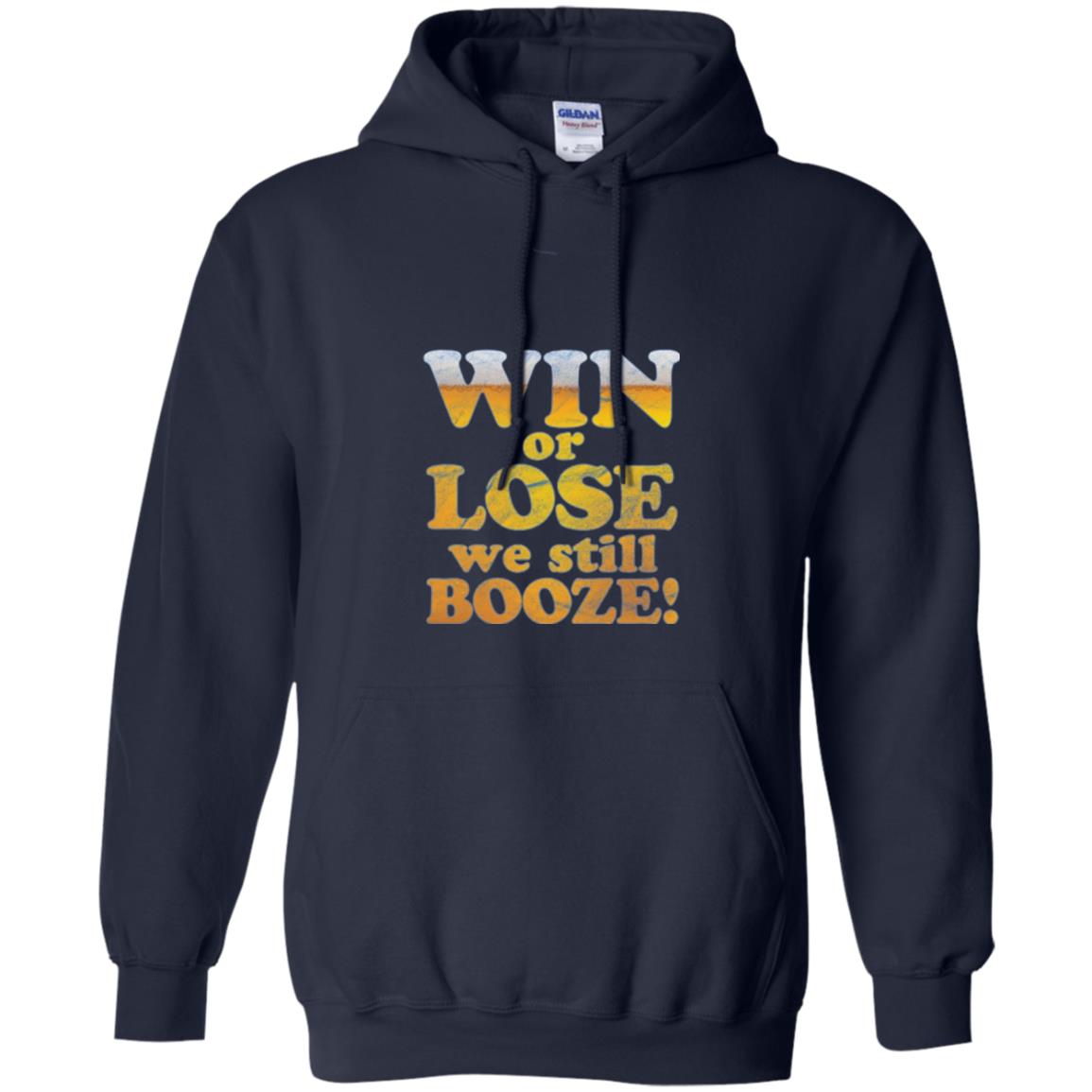 Beer T-shirt Win Or Lose We Still Booze Navy