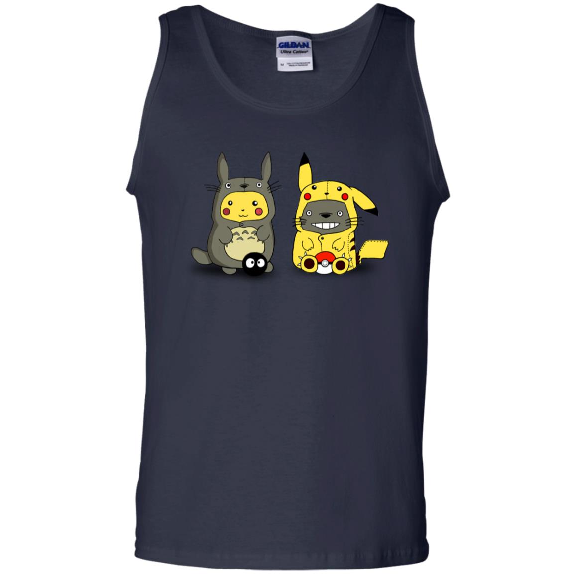 Pikachu Cosplay Totoro And Totoro Cosplay Pikachu T-shirt Navy