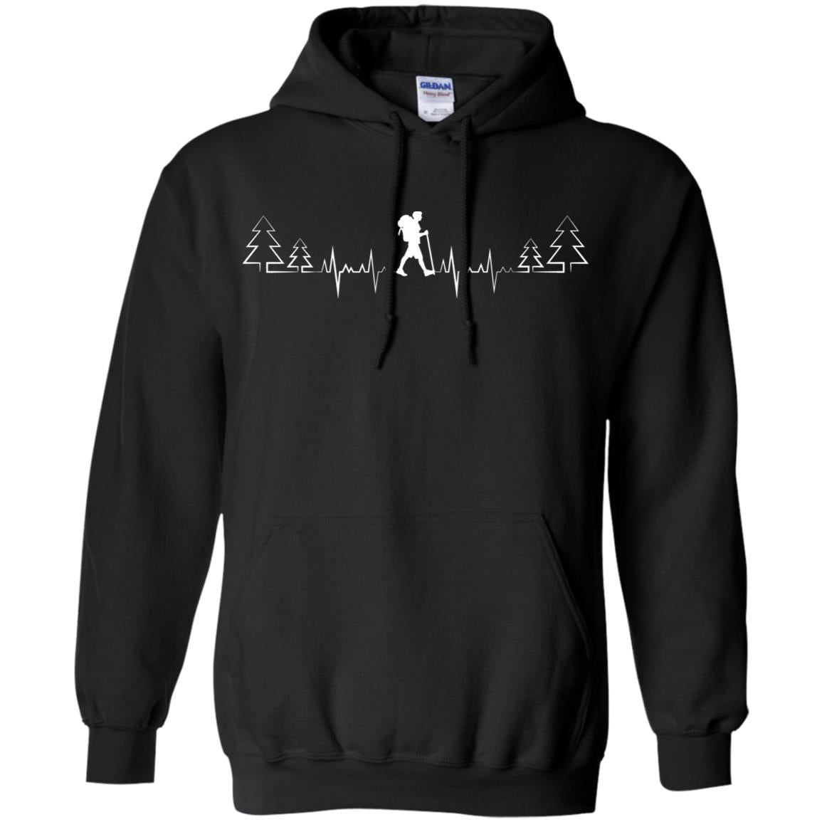 Heart Beat Hiking Lovers Shirt Black