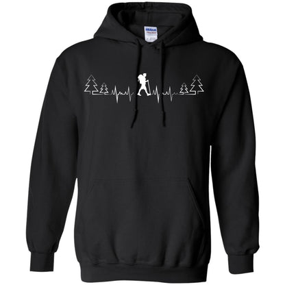 Heart Beat Hiking Lovers Shirt Black