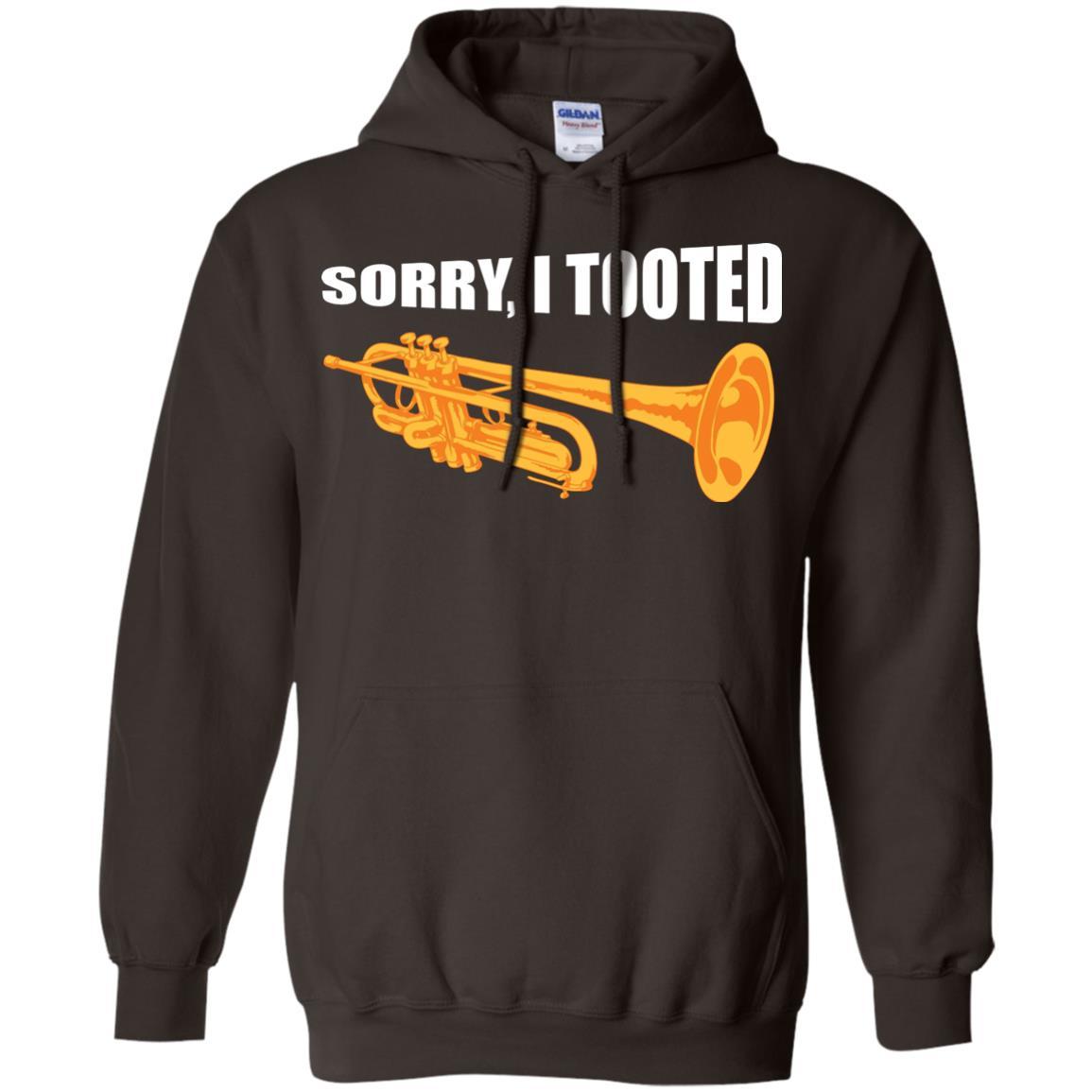 Trumpet Lovers T-Shirt Sorry, I Tooted Dark Chocolate