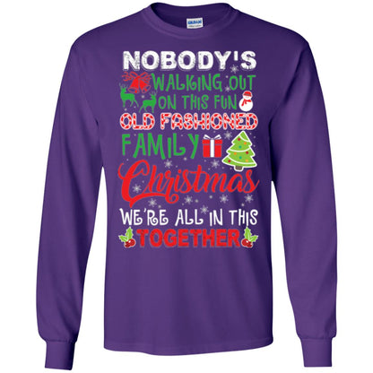 Christmas T-shirt We_re All In This Together Purple