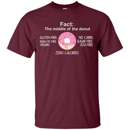 Fact The Middle Of The Donut Zero Calories Shirt Maroon