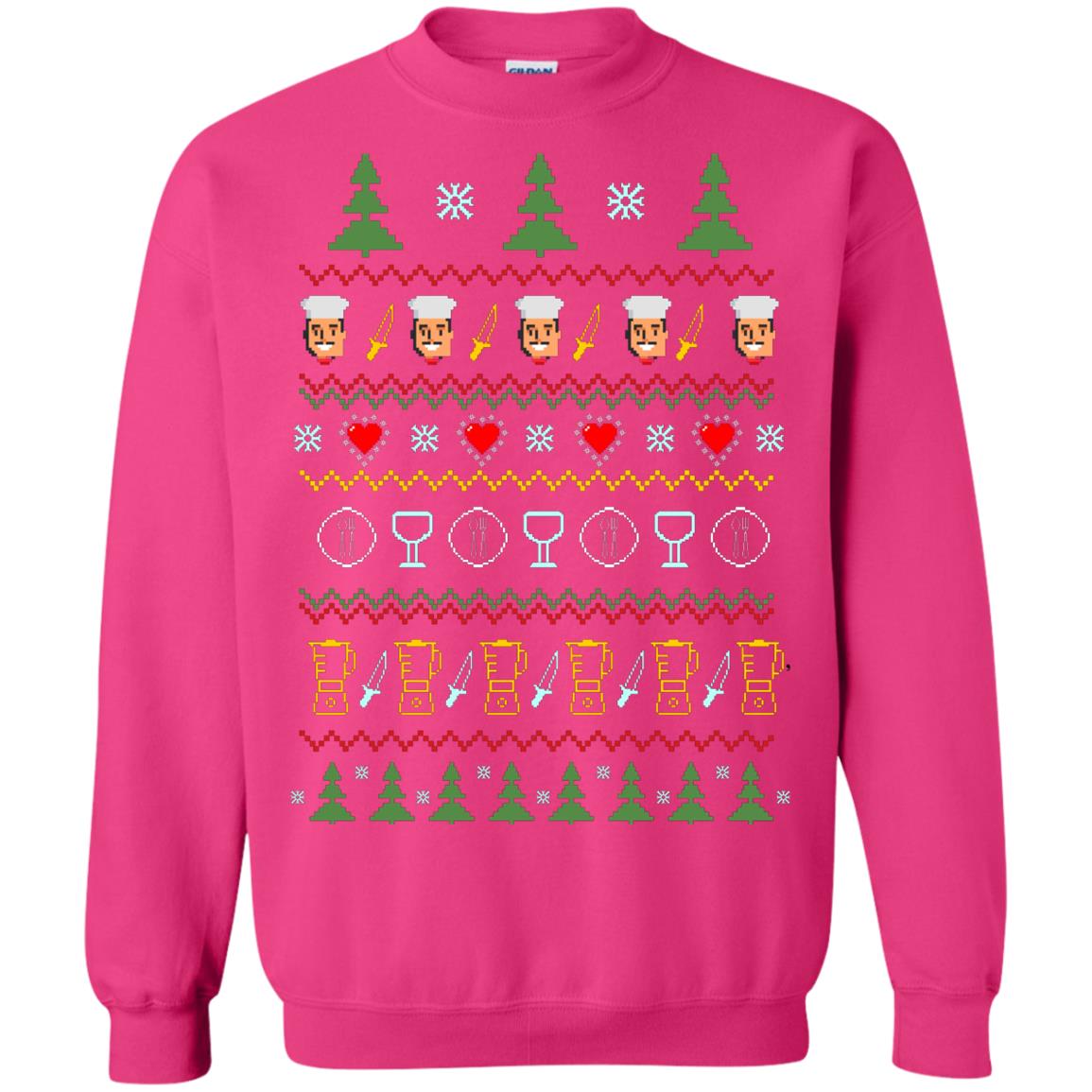 Chef Christmas X-mas Gift Shirt For Cooking Lovers Heliconia