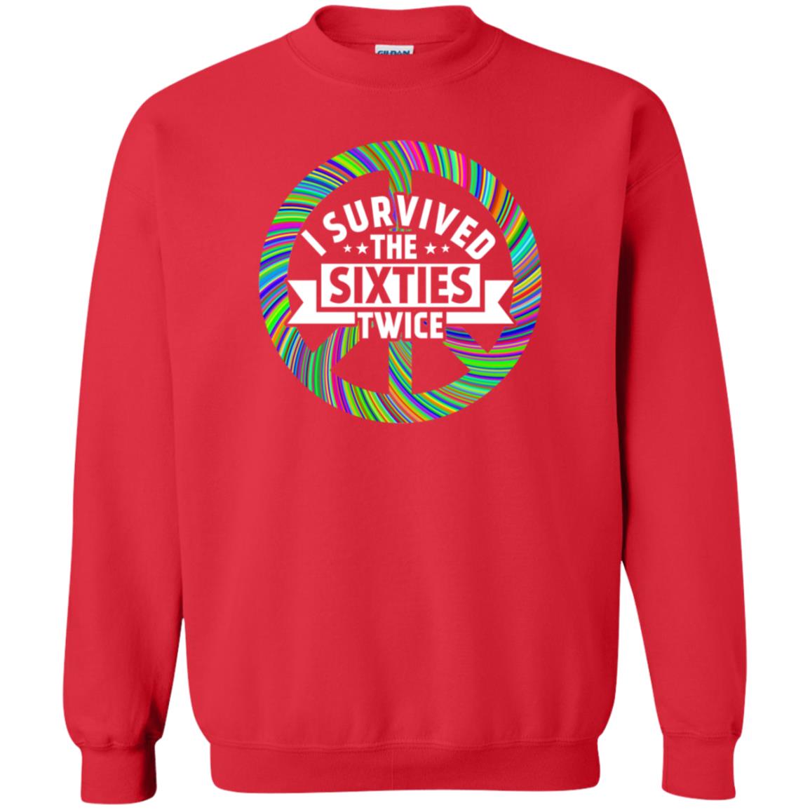 I Survived The Sixties Twice Peace Symbol Birthday Gift Shirt Red