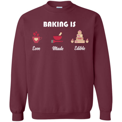 Baker T-shirt Baking Is Love Made Edible Maroon