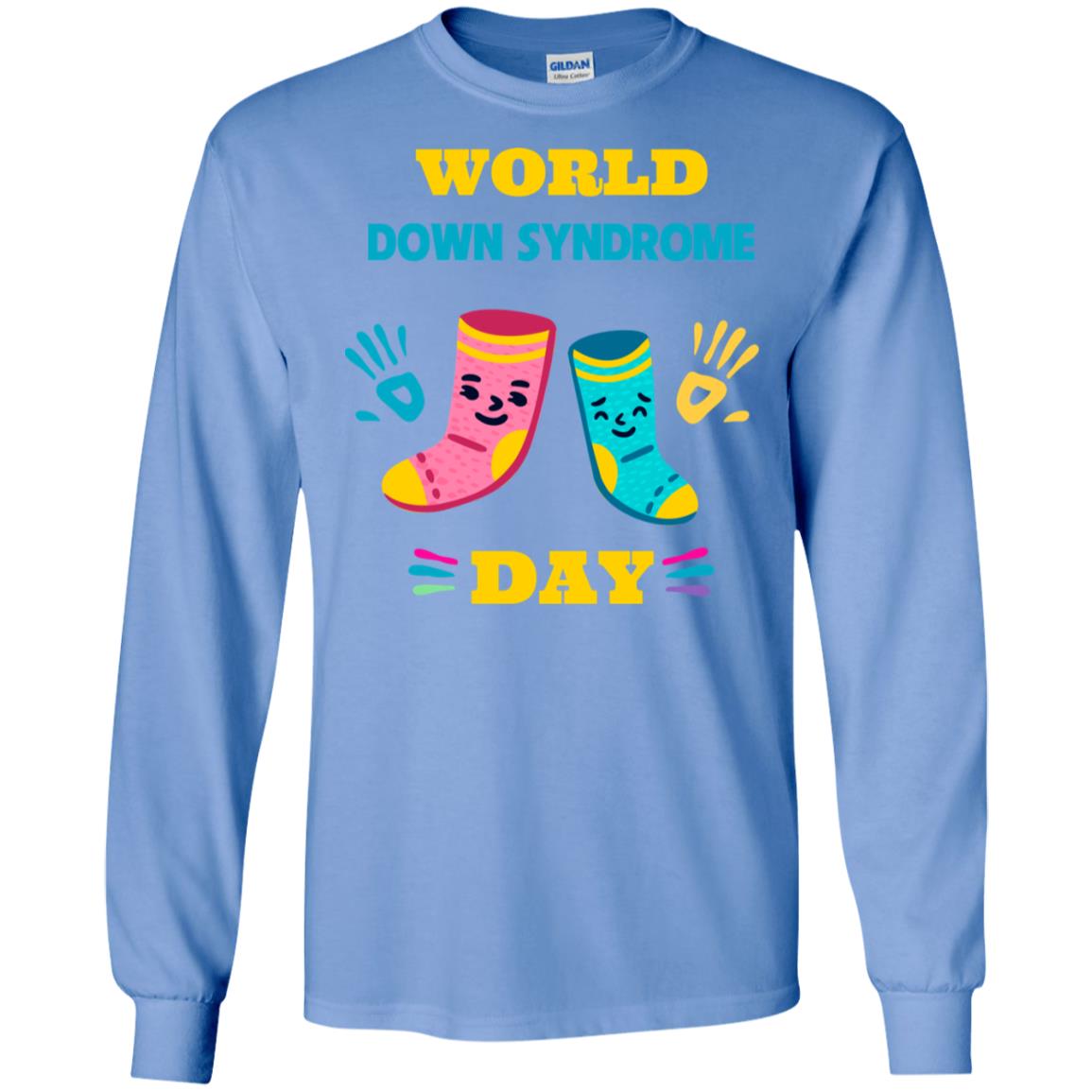World Down Syndrome Day Hands And Stocks Shirt Carolina Blue
