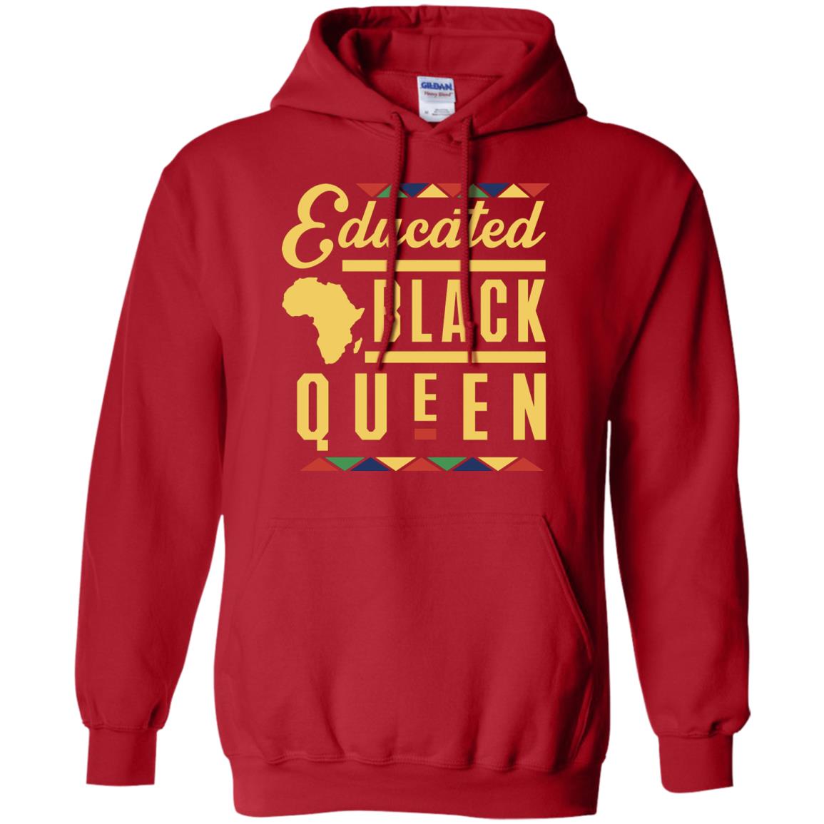 African American T-shirt Educated Black Queen Red