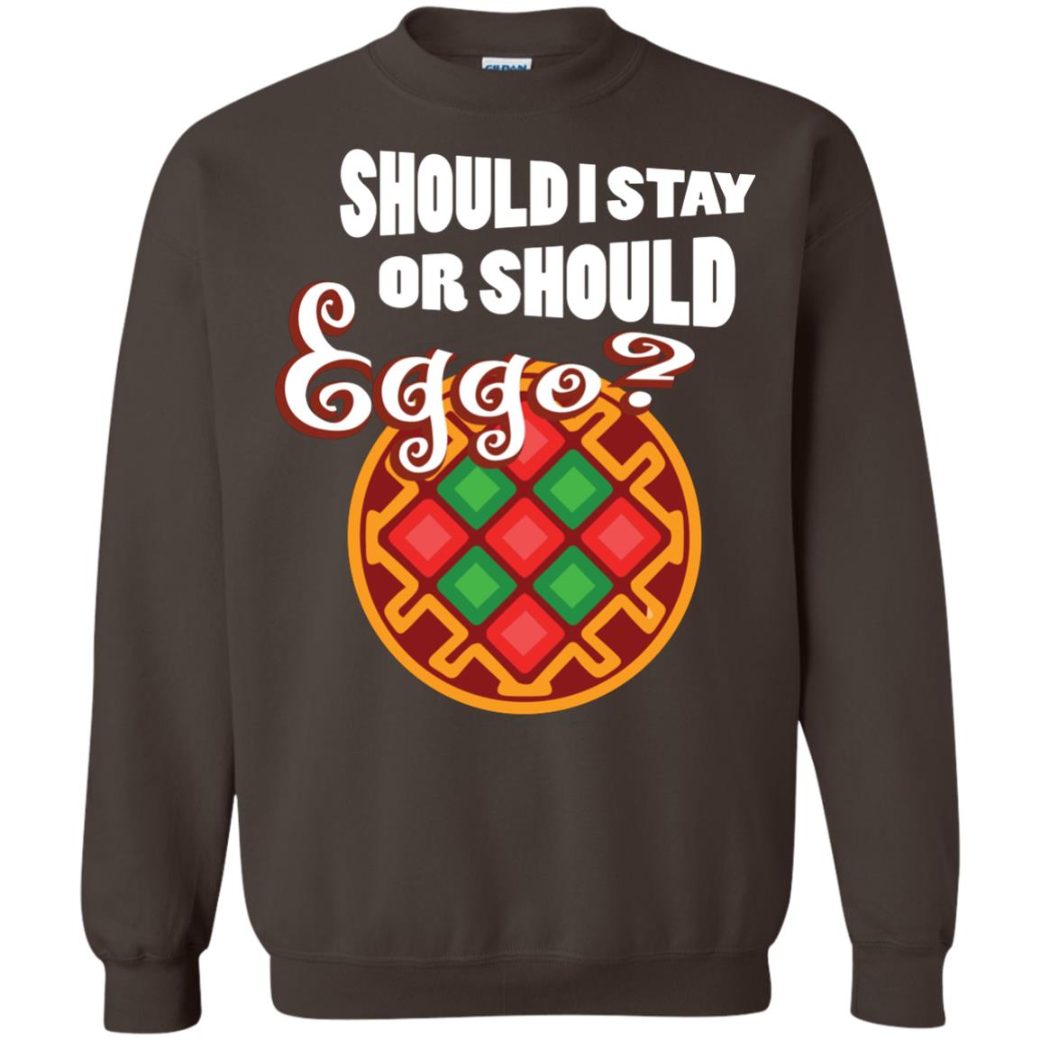 Waffle Lover T-shirt Should I Stay Or Should Eggo Dark Chocolate