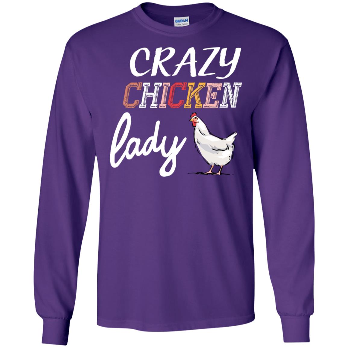 Crazy Chicken Lady Chicken Shirt For Girls Womens Purple