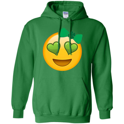 Emoji Green Heart Eyes Bow Saint Patricks Day Shirt For Girls Irish Green