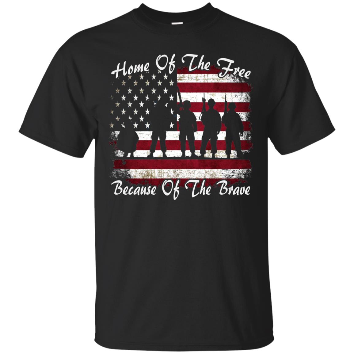 Home Of The Free Because Of The Brave Flag Military Shirt Black