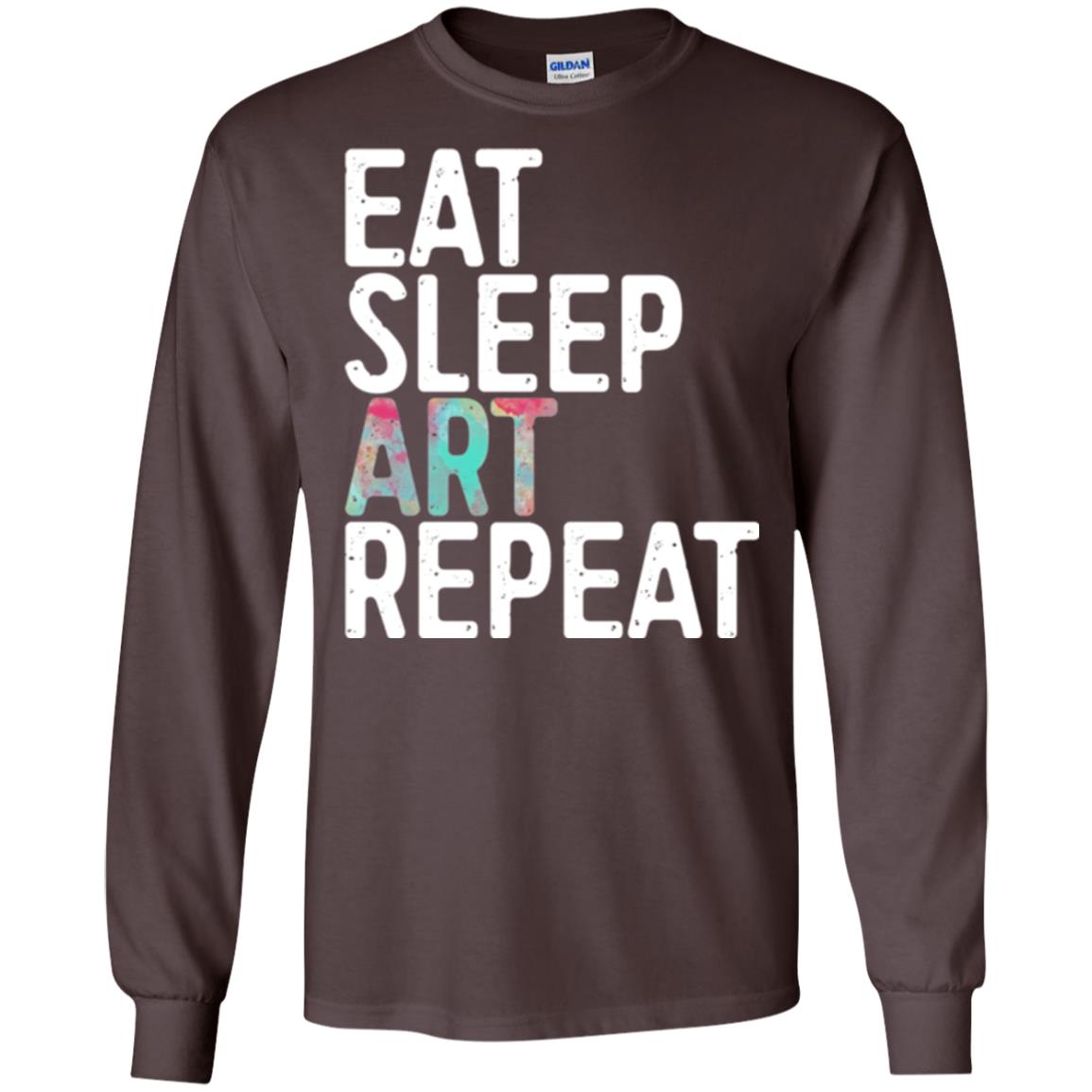 Art Lover T-shirt Eat Sleep Art Repeat Dark Chocolate