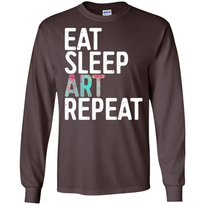 Art Lover T-shirt Eat Sleep Art Repeat Dark Chocolate