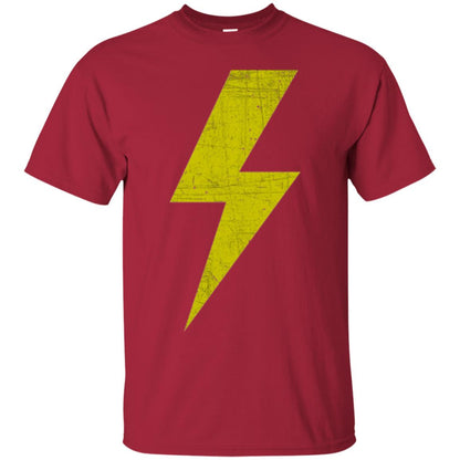 Retro Distressed Yellow Lighting Bolt T Shirt Cardinal
