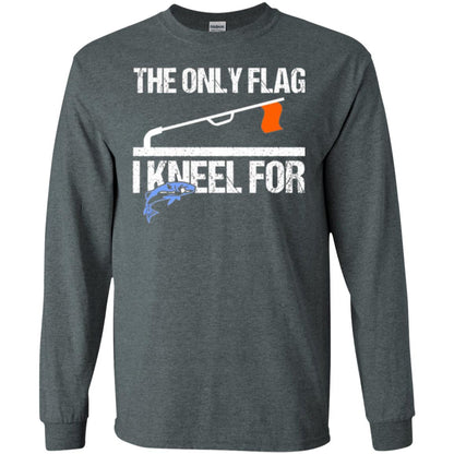 Fishing Lovers T-shirt The Only Flag I Kneel For Dark Heather