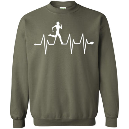 Running T-shirt Athletics Heartbeat Pulse Military Green
