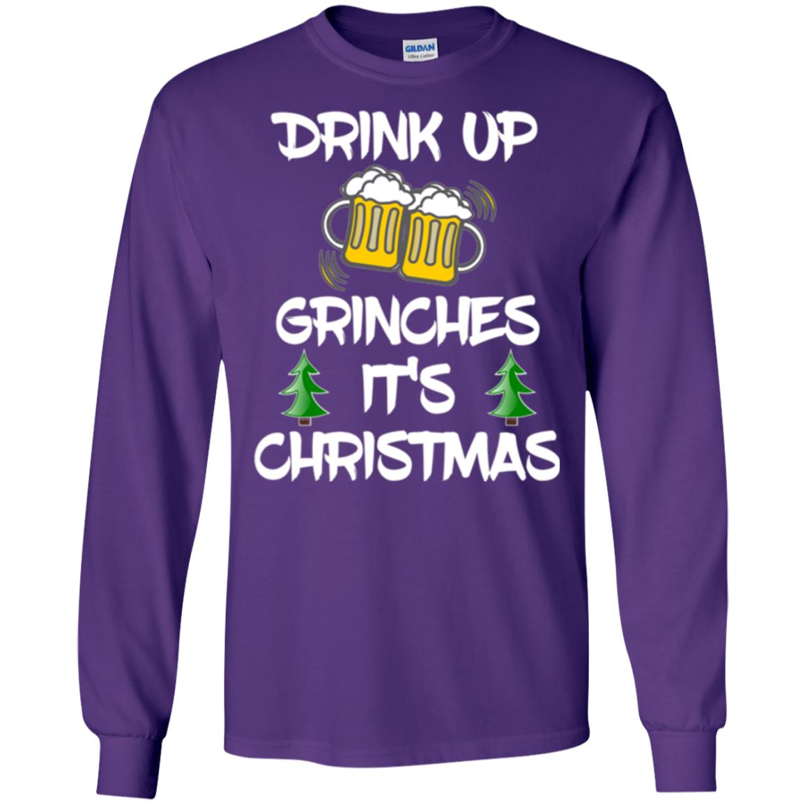 Beer Lovers T-shirt Drink Up Grinches It_s Christmas Purple