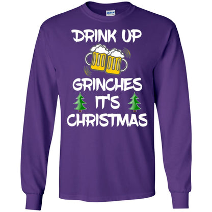 Beer Lovers T-shirt Drink Up Grinches It_s Christmas Purple