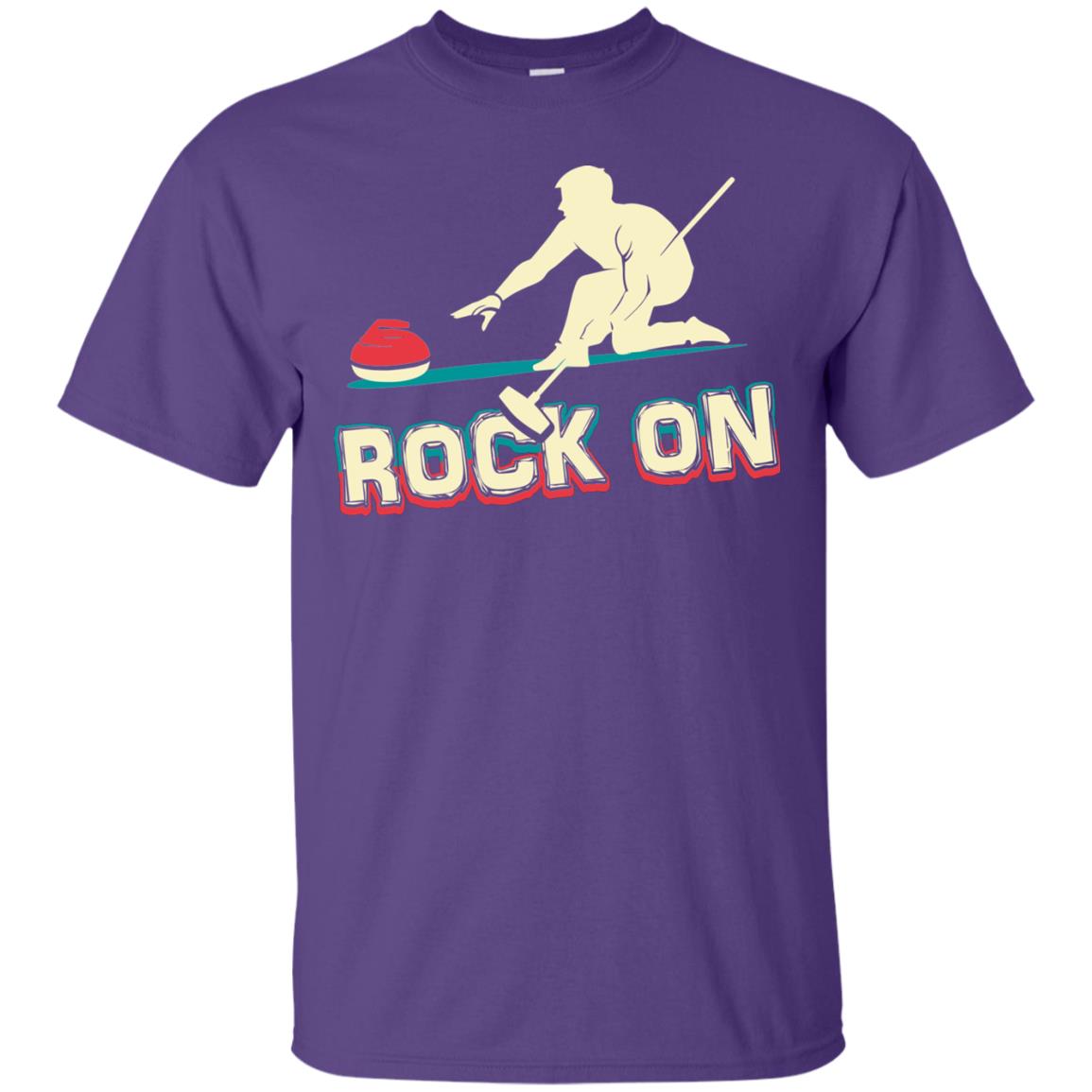 Curling Winter Lover T-shirt Rock On Curling Winter Sports Purple