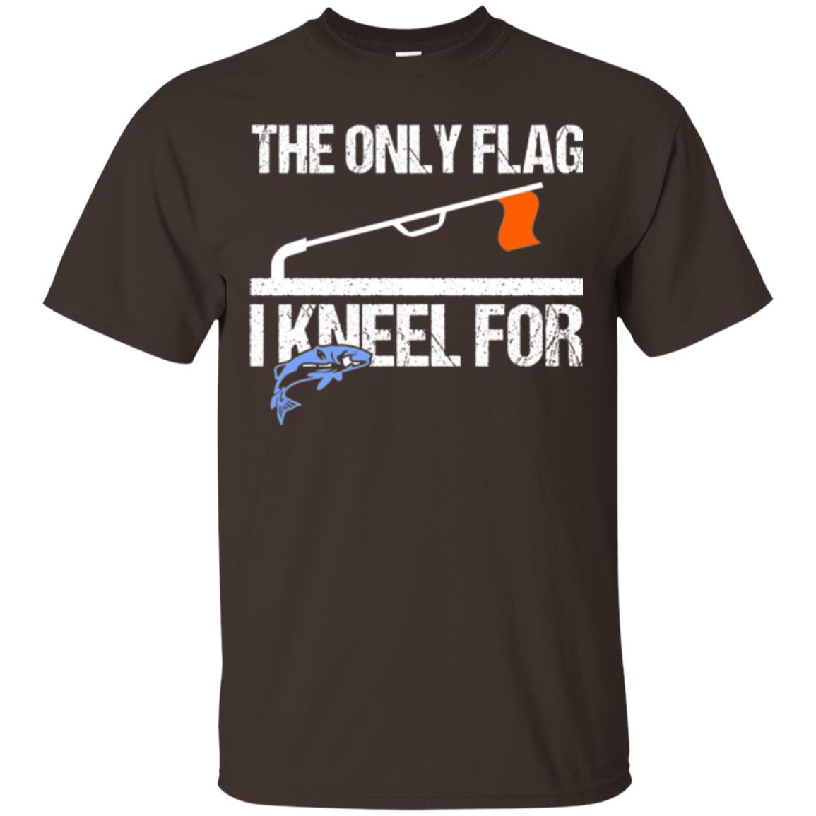 Fishing Lovers T-shirt The Only Flag I Kneel For Dark Chocolate