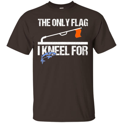 Fishing Lovers T-shirt The Only Flag I Kneel For Dark Chocolate